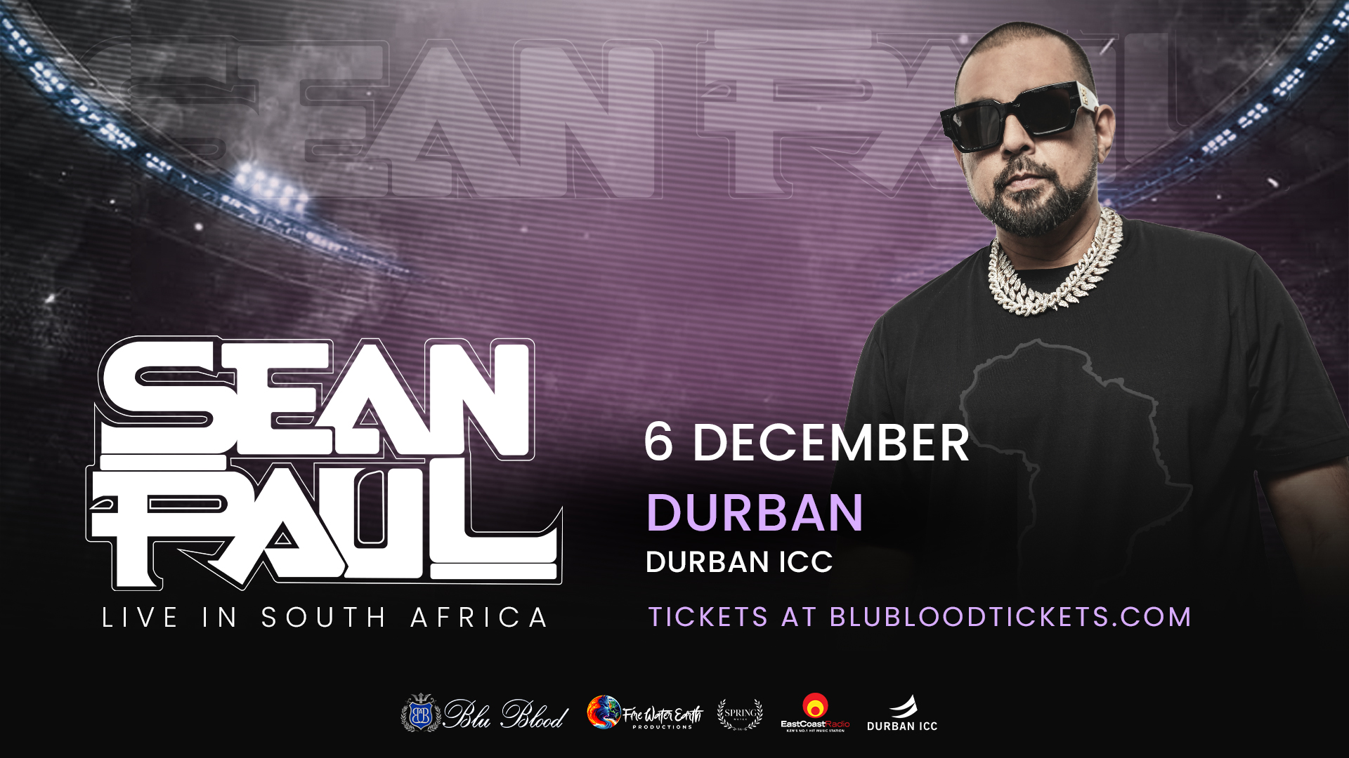 Sean Paul, Live in South Africa, Durban, 6 December, Durban ICC