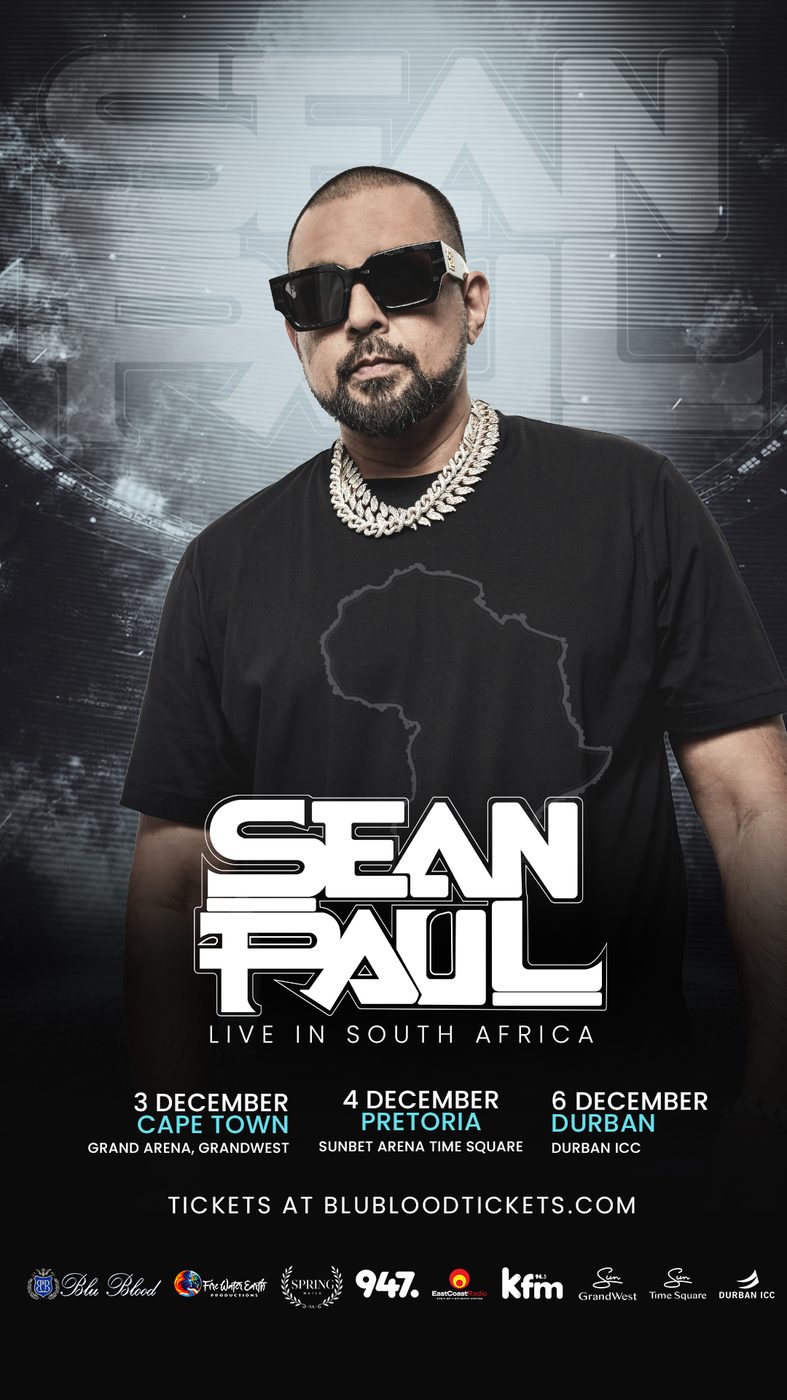 Sean Paul Live in South Africa, Cape Town, Pretoria and Durban